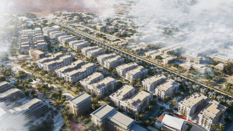 Aerial view of the Al Alyaa gated community in Knowledge Economic City, Madinah