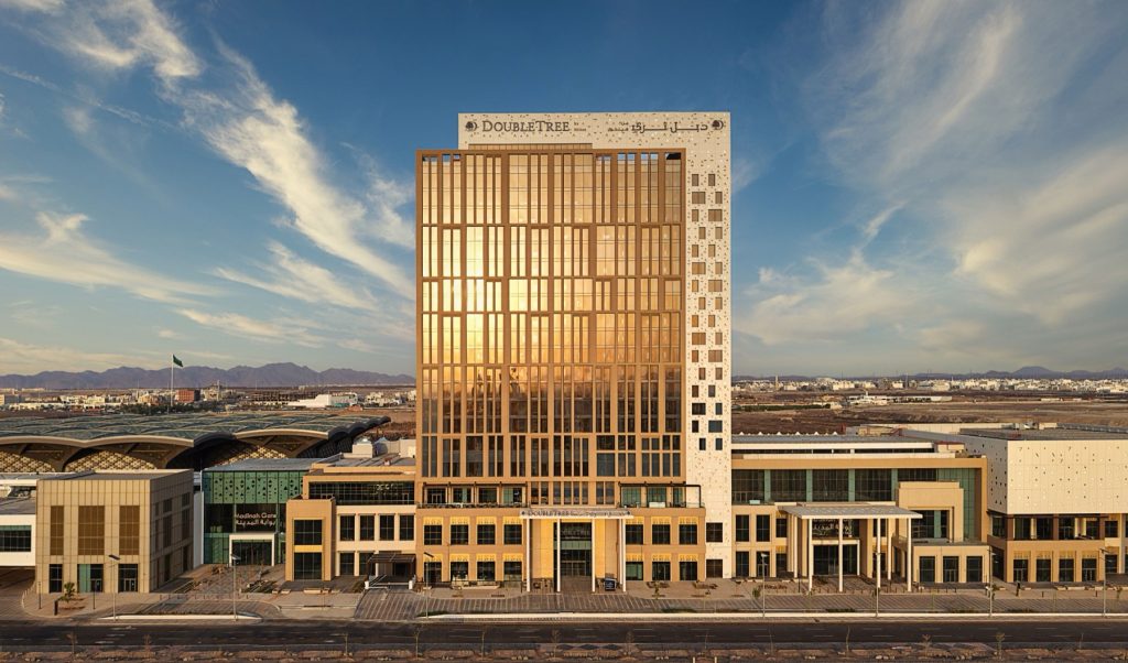 DoubleTree by Hilton tower at Madinah Gate beside the Haramain High-Speed Railway station