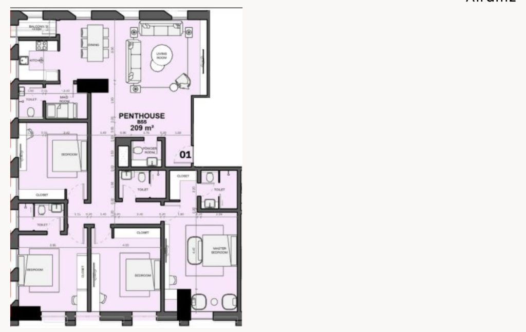 Floor plan, Masar Corner &mdash; Penthouse &mdash; for sale in Makkah