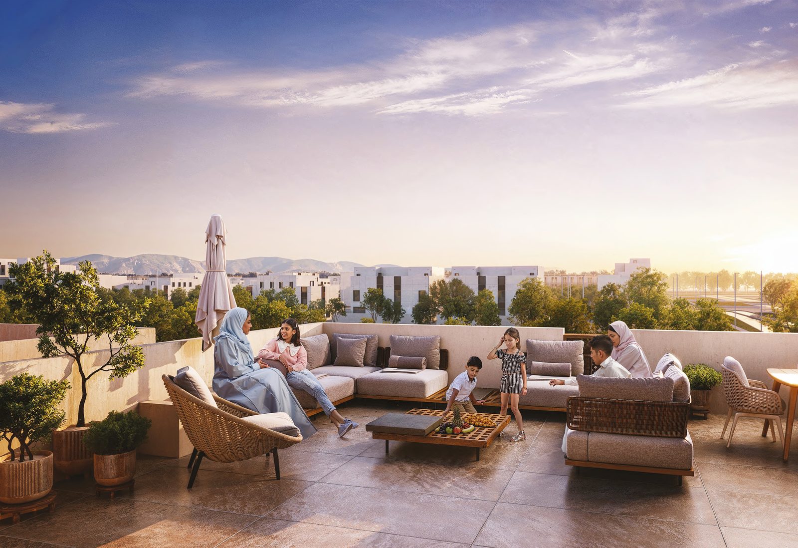 A private roof terrace for family living