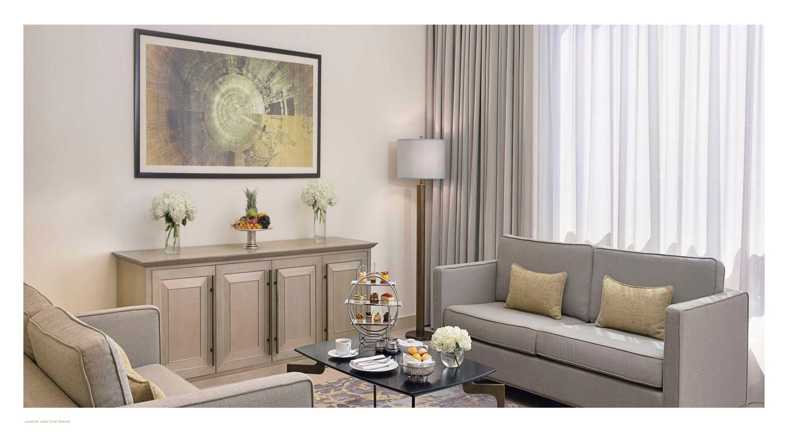 Jumeirah Jabal Omar Makkah &mdash; Reception and lounge with warm, contemporary furnishings